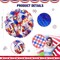 17.72 Inch 4th of July Wreath for Front Door with Light Patriotic Mesh Red White and Blue Wreaths